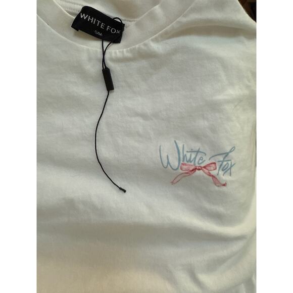 (S/M) $50 NWOT White Fox Fresh Only Pyjama Oversized Tee White - Picture 5 of 6